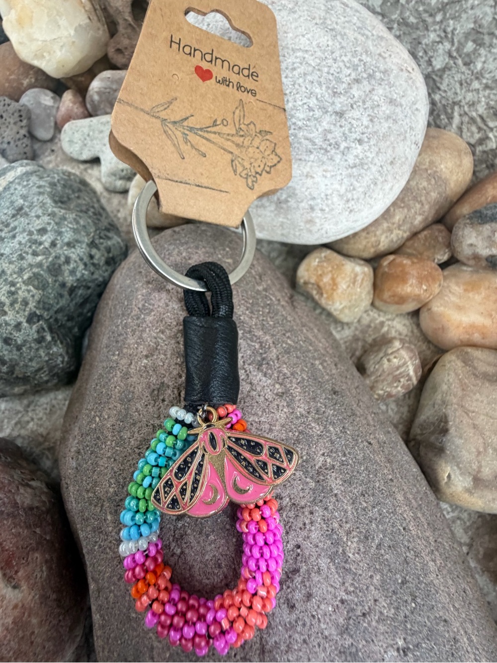 🪡Handmade Beaded Keychain/ purse clip 🦋